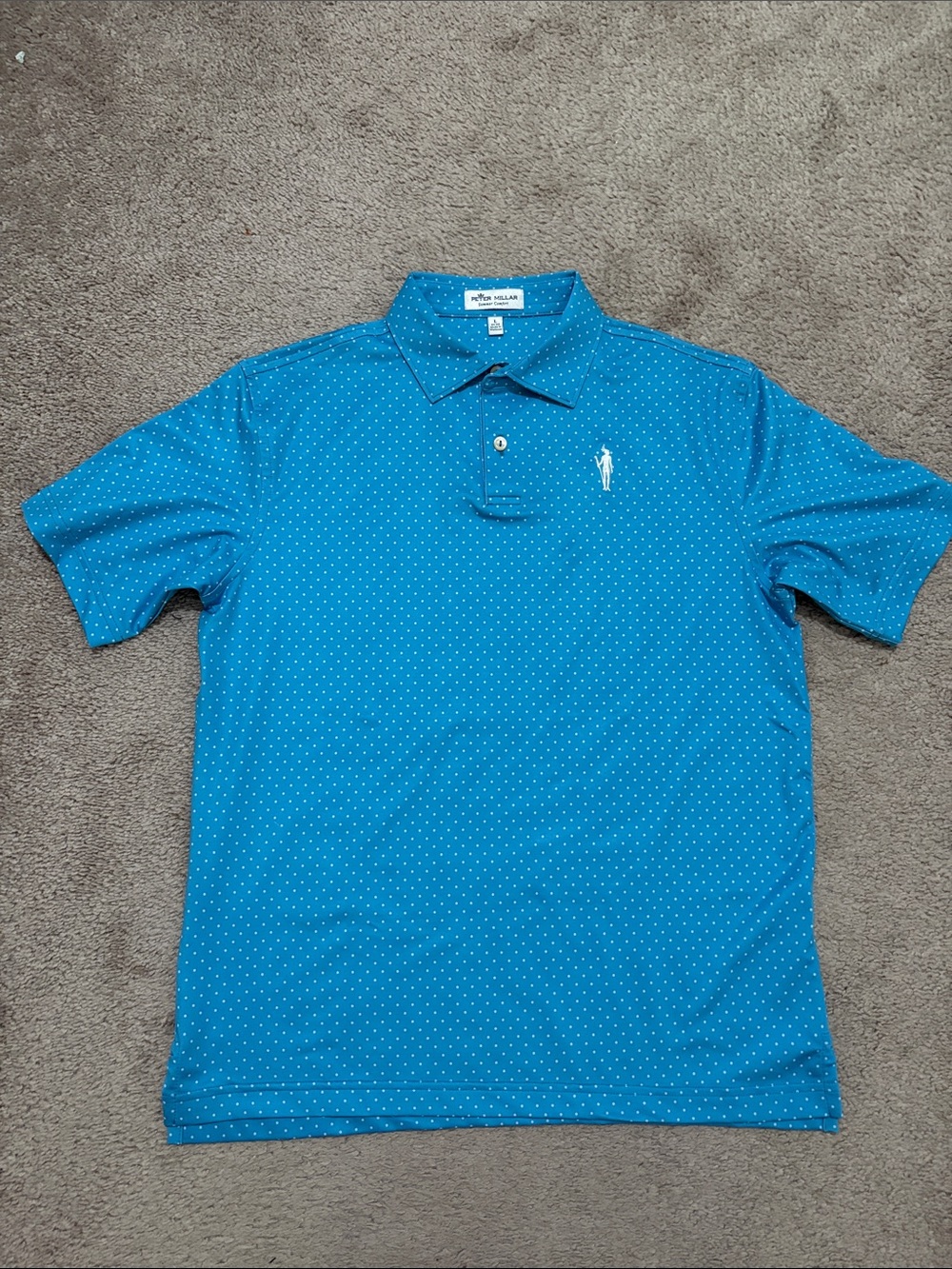 Peter Millar Teal Blue Microdot Polo